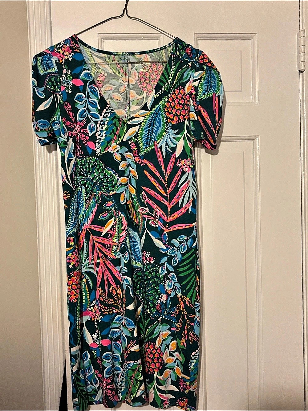 Lilly Pulitzer Sofie Romper Floral Print Blue & Green XS NWT